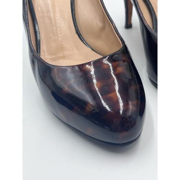 Giuseppe Zanotti Brown Patent Leather Tortoise Print Pump Heel Sz 38/7.5 - Picture 4 of 16